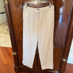 J. Crew Factory Striped Linen-Blend Slim Wide-leg Drawstring Pant